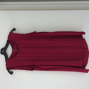 Ann Taylor Cranberry Sleeveless Blouse Size M Medium